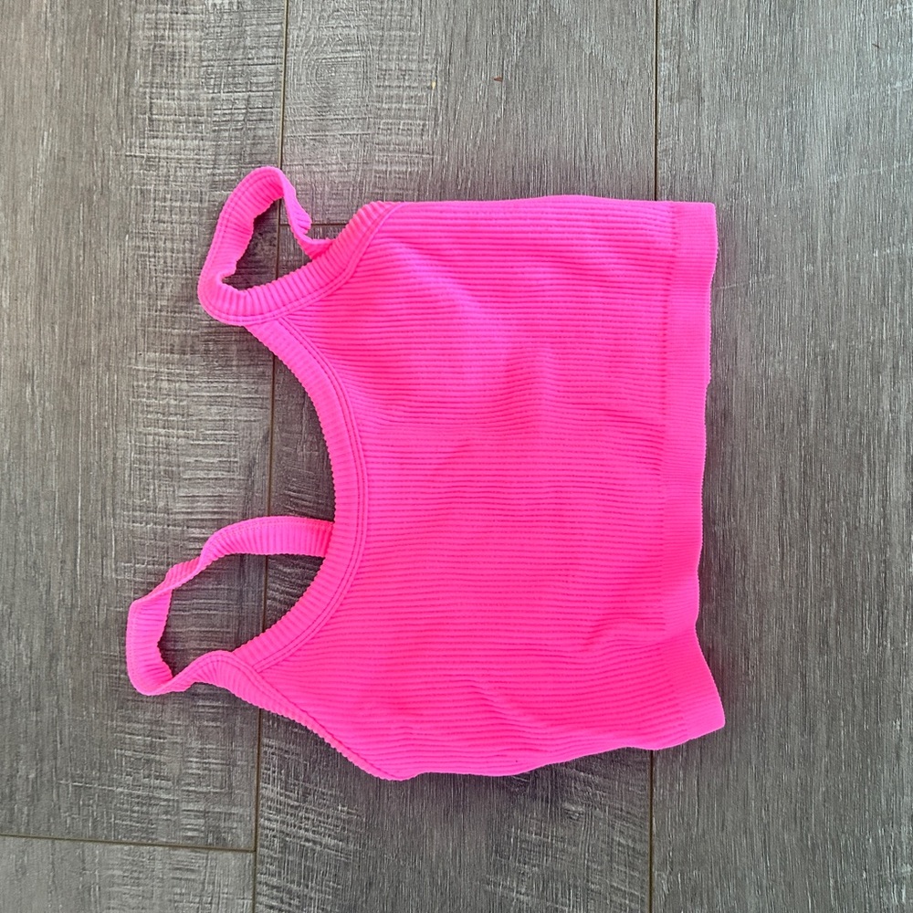 Vibrant Pink Ribbed Tank Top